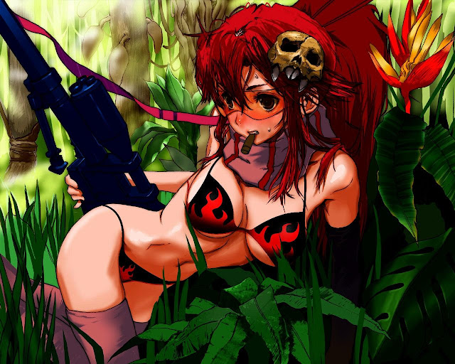   -Tengen Toppa Gurren Lagann -Yoko Littner Sexy Female Girl bikini sniper ribble red hair anime hd wallpaper desktop pc background 0021.