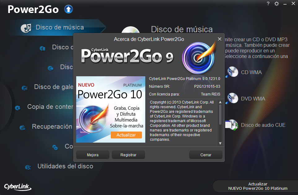 CyberLink Power2Go 9.0, un excelente grabador de discos 