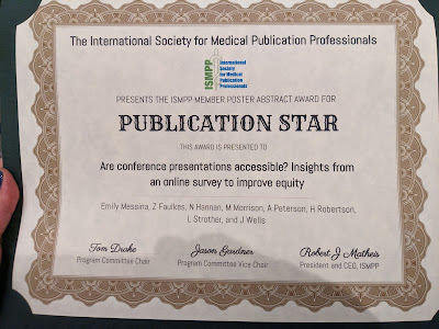 Certificate for "ISMPP Poster Abstract Award for Publication Star"