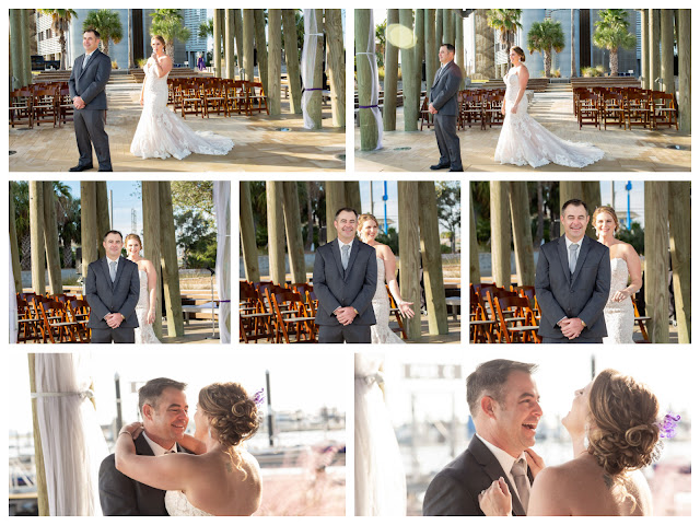 First Look Real Galveston Wedding