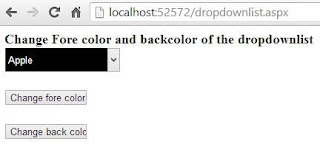 How to change forecolor and backcolor dynamically of dropdownlist in ASP.NET 