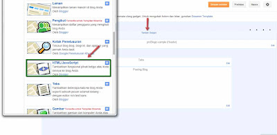 Tambah Gadget HTML/Javascript