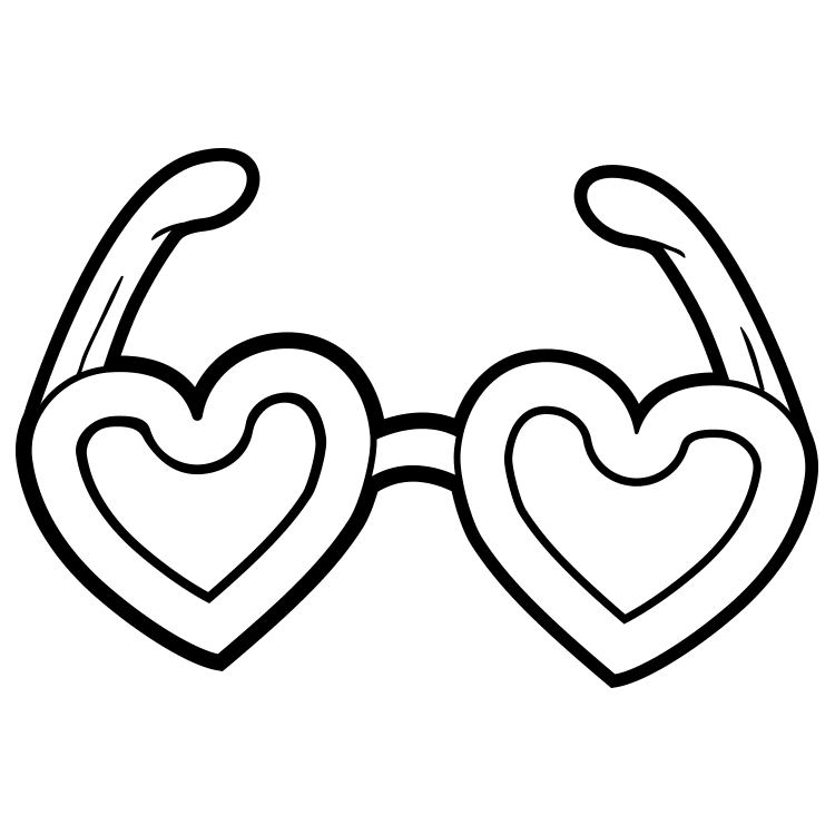 Mewarnai Gambar Kacamata  Cinta Keren 