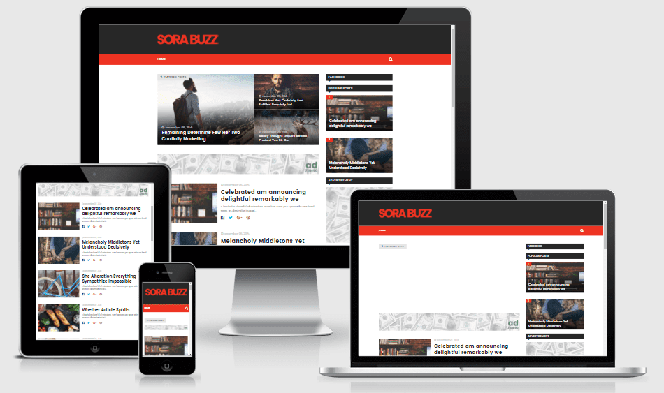 Sora Buzz - Responsive Magazine Blogger Template