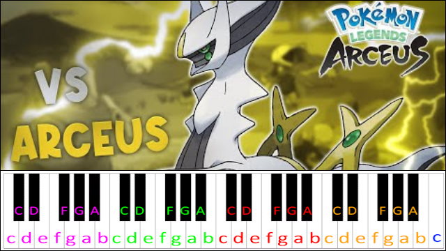 Pokémon Legends Arceus - Arceus Battle Theme Piano / Keyboard Easy Letter Notes for Beginners