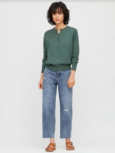 Women’s Belted Pleated Jeans uniqlo