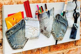 Cara Membuat Tempat Pencil dari  Celana Jeans  Tak Terpakai 