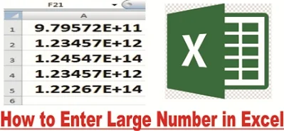 How to Enter Large Number in Excel Cell in Hindi