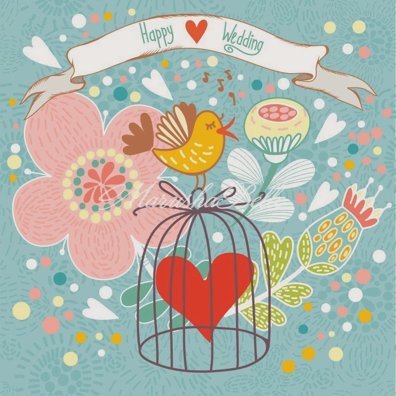 Bird songs weding blue