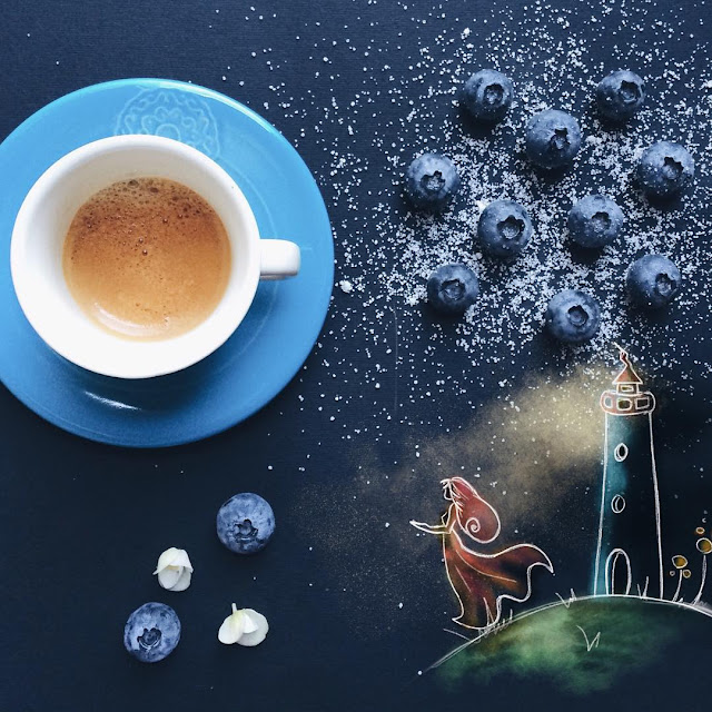 cute illustrations with a cup of coffee