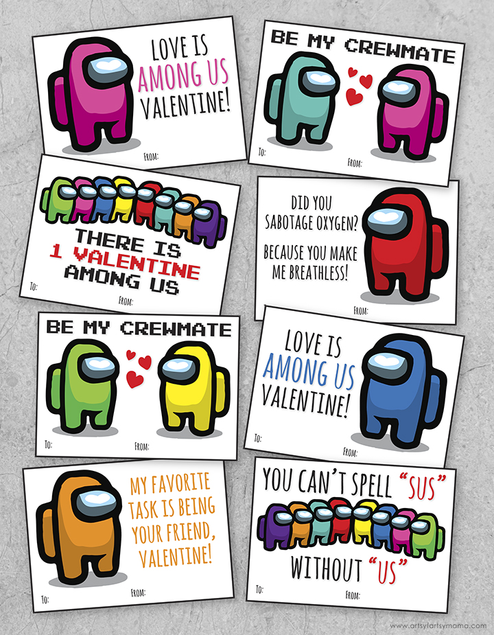 Free Printable Among Us Valentines