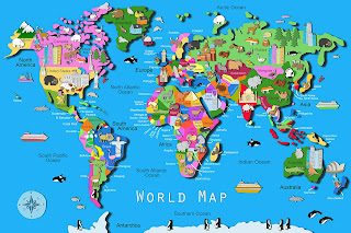  Illustrated Kids World Map