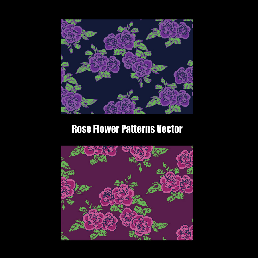 Rose Flower Patterns Vector