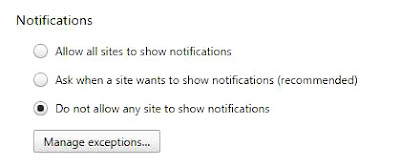 notifications option