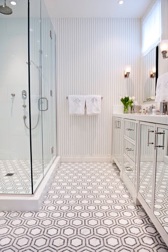 Black And White Penny Tile Bathrooms - Modern Home Life Furnishings