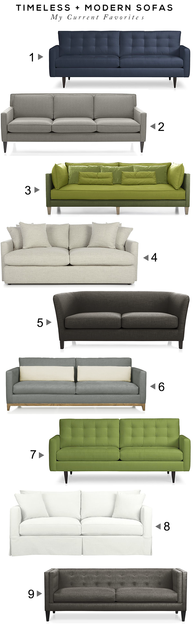 Modern + Timeless Sofas // Bubby and Bean