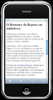 Página www.gesta.org vista no IPhone com CSS inactiva e posicionamento do aparelho na vertical