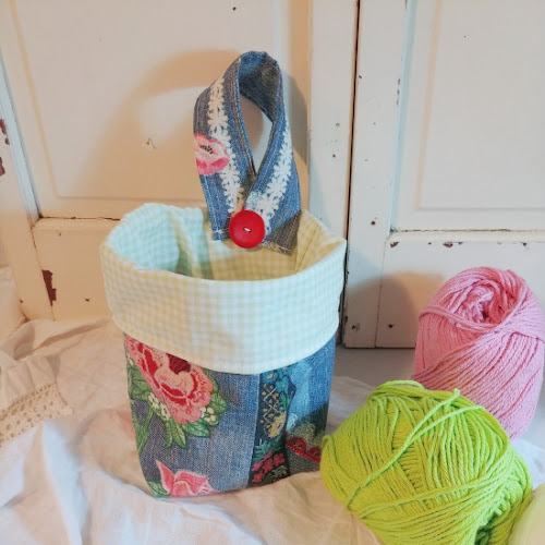 Upcycled Denim Fabric Baskets