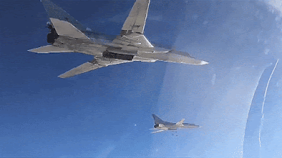 Tupolev Tu-22M firing bombs at targets in Syria