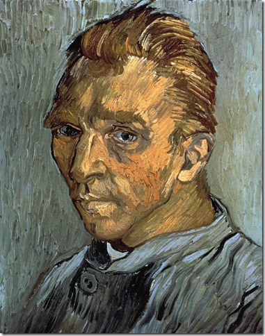 1889  Vincent Van Gogh   Self Portrait with Clean Shaven Face  Oil on canvas 40x31 cm  Collection Particulière
