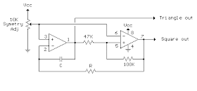 Triangle and Squarewave Generator Circuit