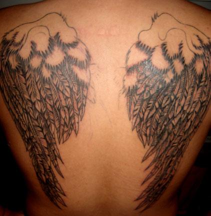 Tattoos Of Wings On Back. makeup angel wings back