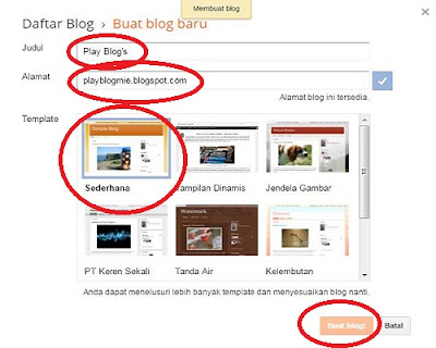 judul, alamat, dan tempale blogger