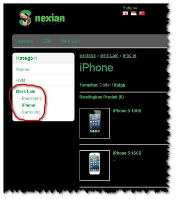 Nexian jualan iPhone, Blackberry, Samsung Galaxy