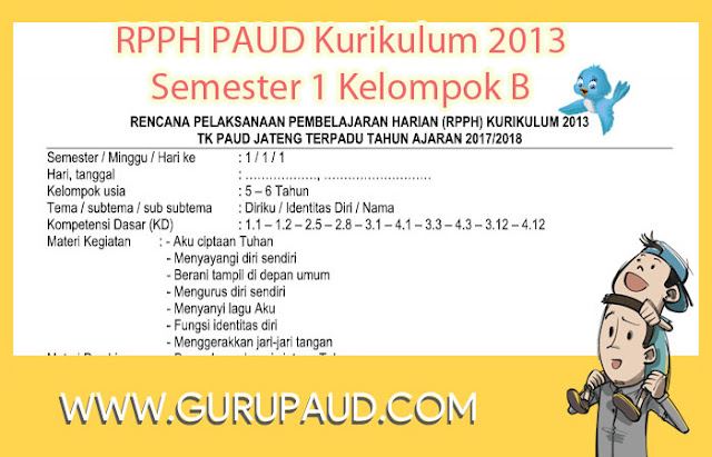 RPPH PAUD Kurikulum 2013 Semester 1 Kelompok B