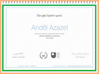 Certifikát Google Digitální garáž Anděl Azazel