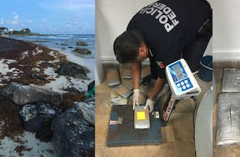 Cocaína en Cozumel: federales aseguran 13 kilos de polvo abandonados en Playa Punta Sur