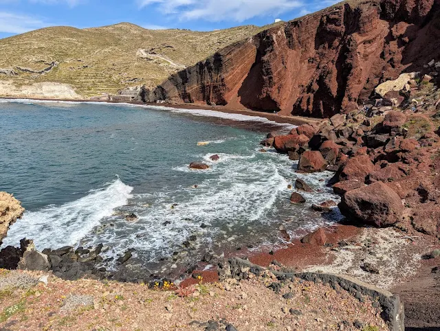 Places to visit on a Santorini Itinerary: Red Beach