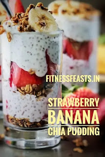 Strawberry banana chia pudding