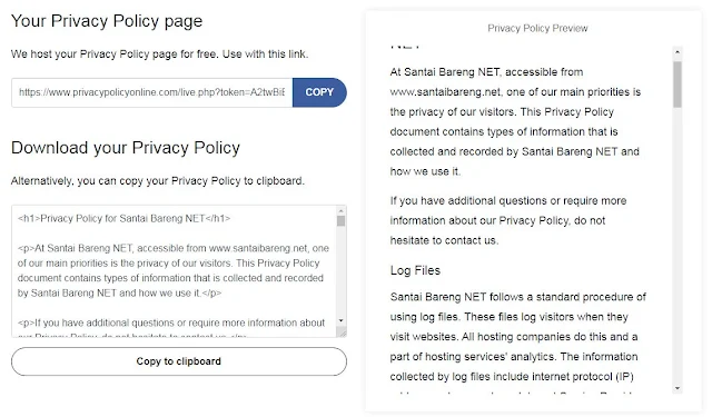 Cara Mudah dan Cepat Membuat Privacy Policy di Blog