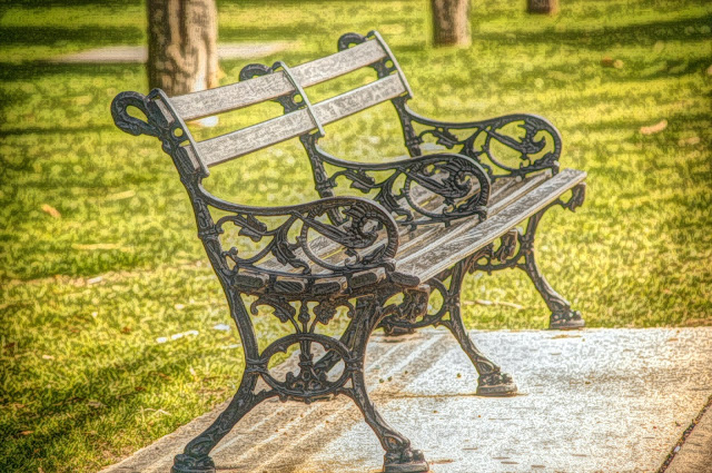 empty bench in a park