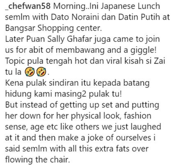 Gelagat Chef Wan Perli Pengkritik Fesyen Terkenal Buat Netizen Pecah Perut