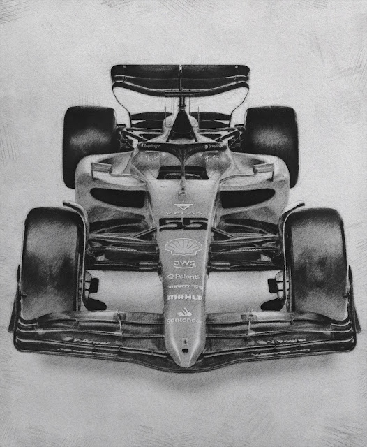 Ferrari-F1-75-Formula-1-Pencil-Drawing