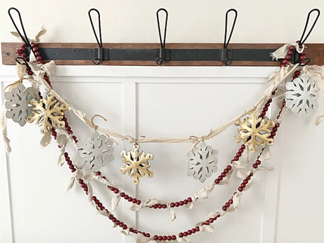 garland of beads and snowflakes