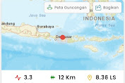 Gempa Magnitude 3.3 SR Guncang Lombok Utara