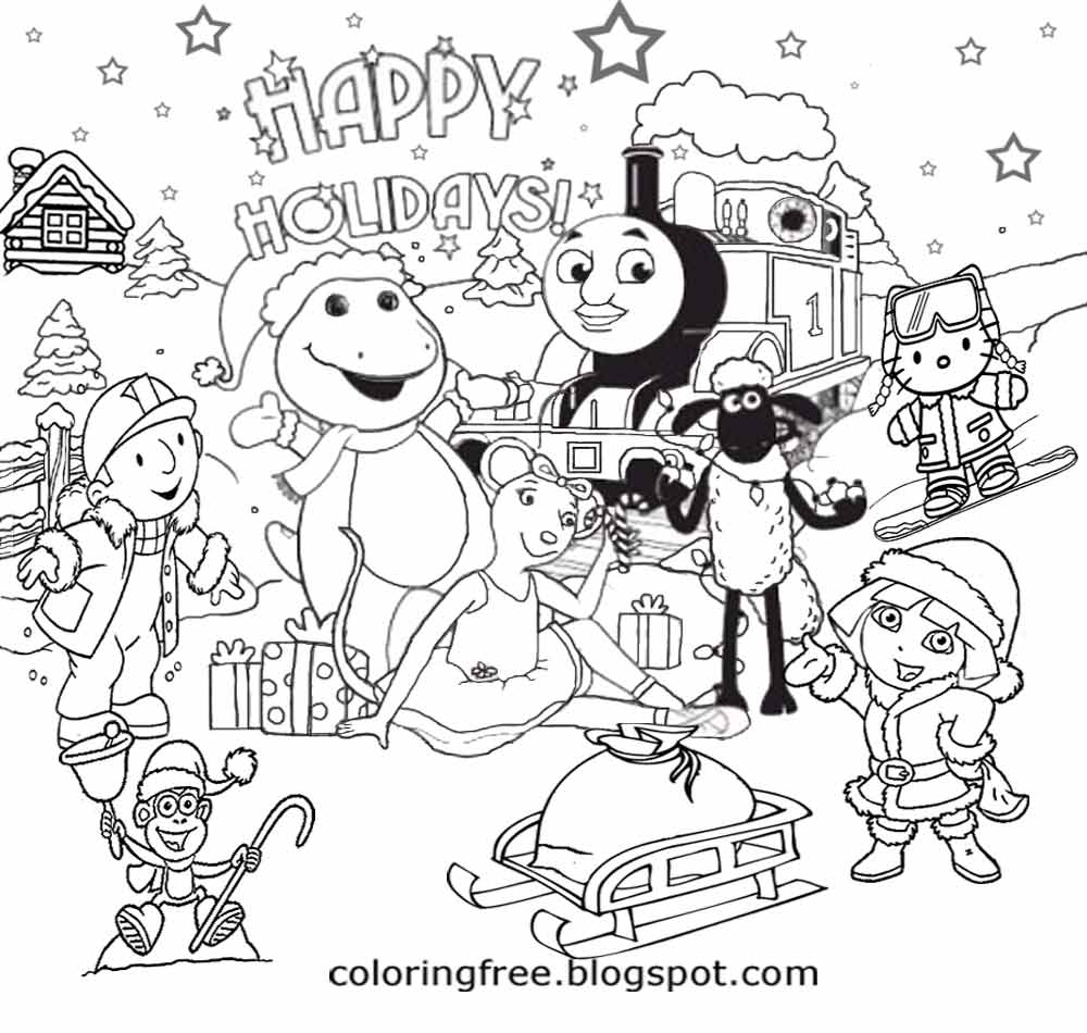 Christmas drawing pictures fun coloring pages for teenagers printable Santa Claus is ing to town