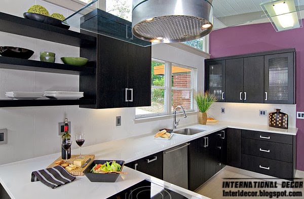 White Kitchen with Purple Accents