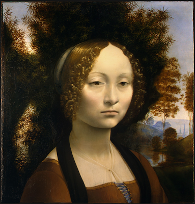 Painting "Ginevra de' Benci" by Leonardo da Vinci, 1474-1478