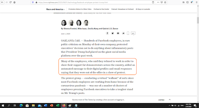 Nytimes - FB Employees Protest Trump