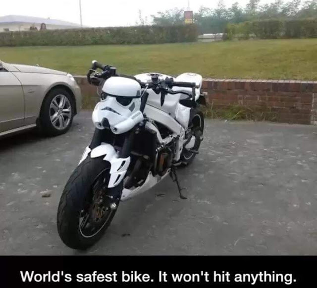 The best star wars motorbike is a stormtrooper bike