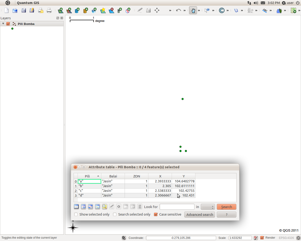 QGIS MALAYSIA: Transforming GPS data into spatial form