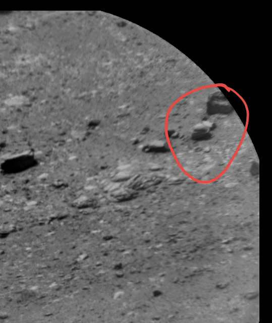 Here's what looks like a helmet on Mars surface.