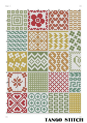 Cross stitch ornament sampler summer palette hand embroidery