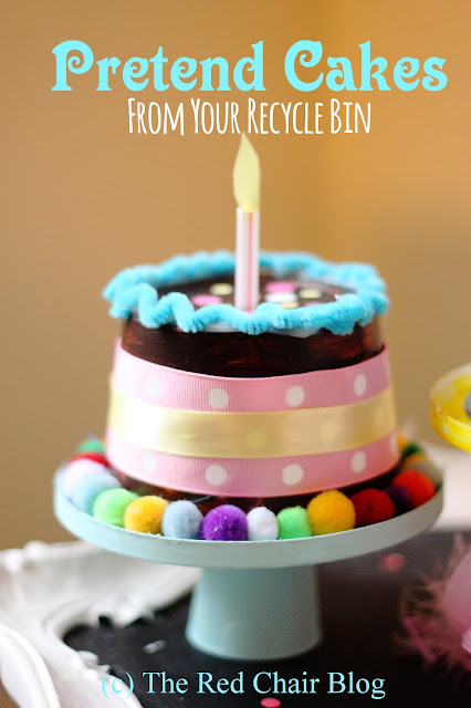 Kid craft from recycled plastic containers cute DIY play cakes from The Red Chair Blog