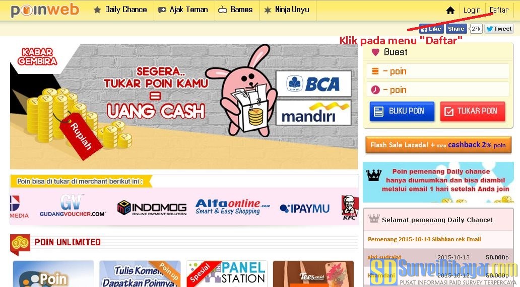 Cara Daftar Poin-Web Jagonya Poin Di Indonesia #PaidSurvey ...