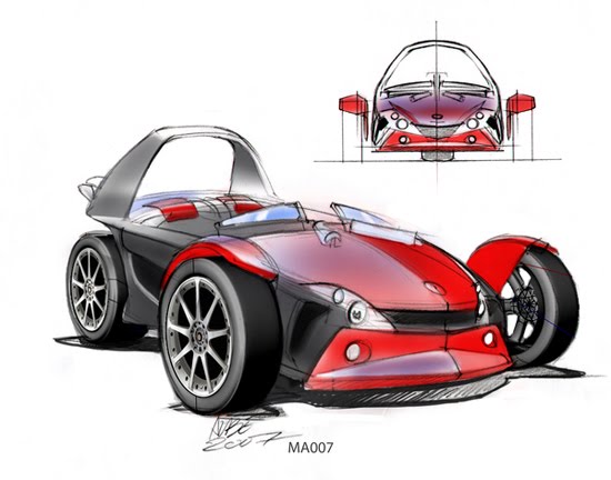 Higgins-Aub� Energya 3d concept car design